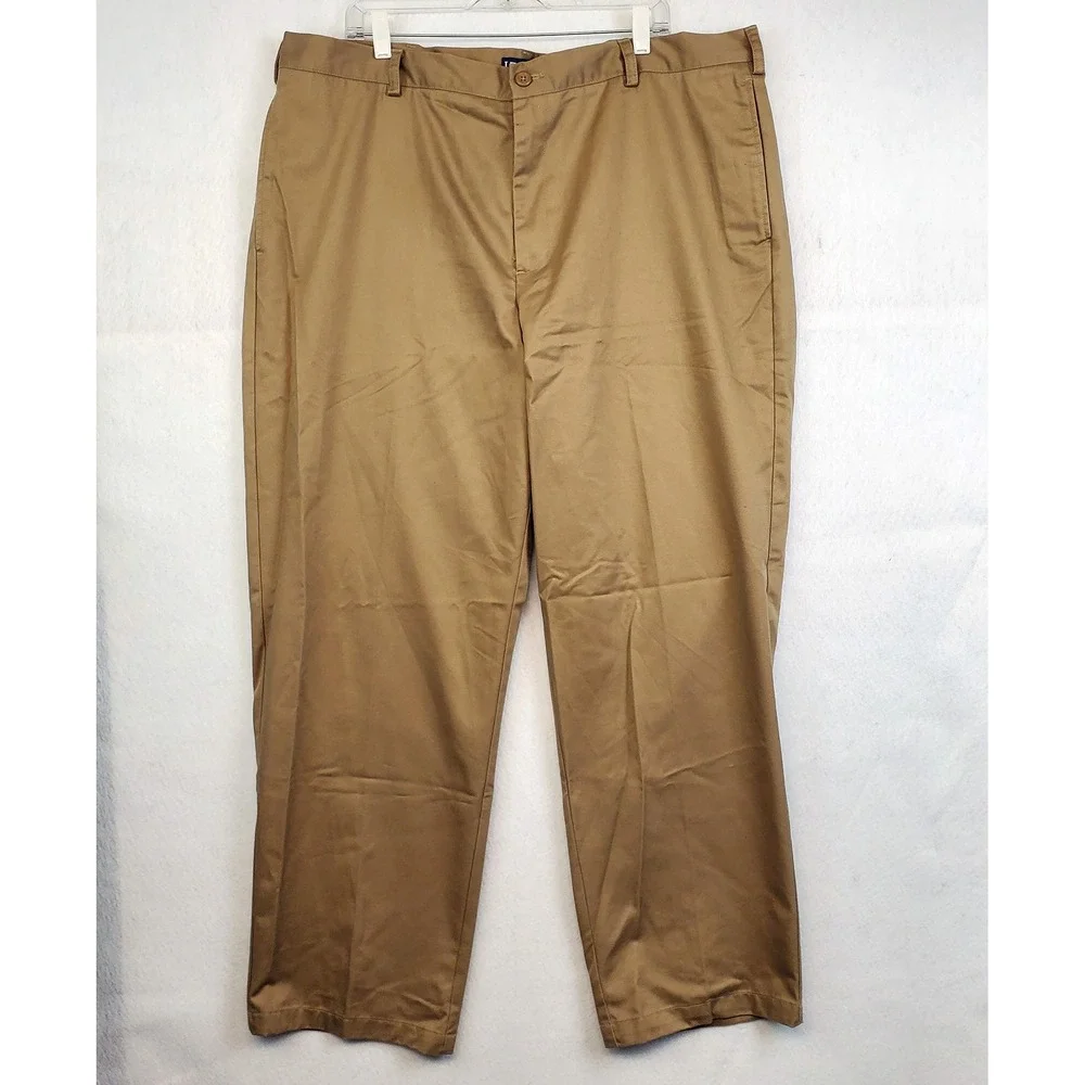 IZOD American Chino Khaki Tan Classic Fit 100% Cotton Men's Size 42x32